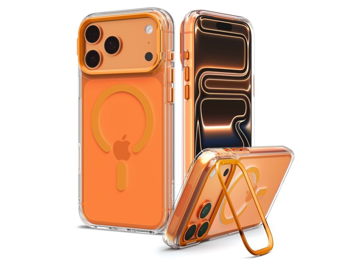 Funda Spigen Ultra Hybrid Optik S MagSafe para iPhone 18 Pro / 17 Pro - Naranja transparente