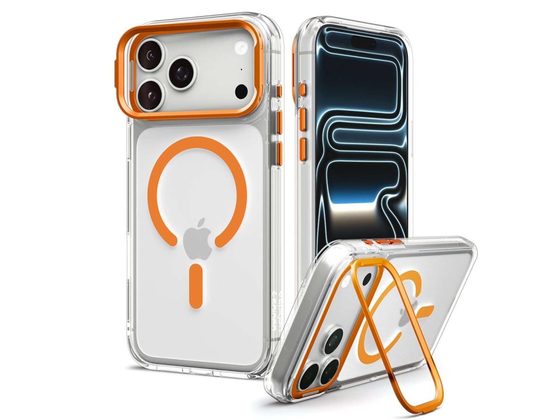 Funda Spigen Ultra Hybrid Optik S MagSafe para iPhone 18 Pro Max / 17 Pro Max - Naranja transparente