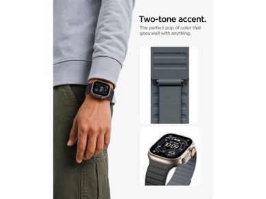 Spigen Athlex Air M Strap for Apple Watch 44 / 45 / 46 / 49 mm - Black and Gray