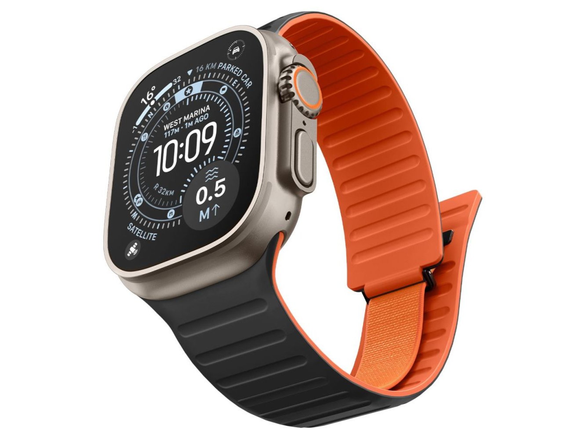 Spigen Athlex Air M Strap for Apple Watch 44/45/46/49 mm - Black and Orange