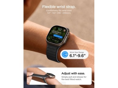 Spigen Athlex Air M Strap for Apple Watch 44 / 45 / 46 / 49 mm - Black and Gray