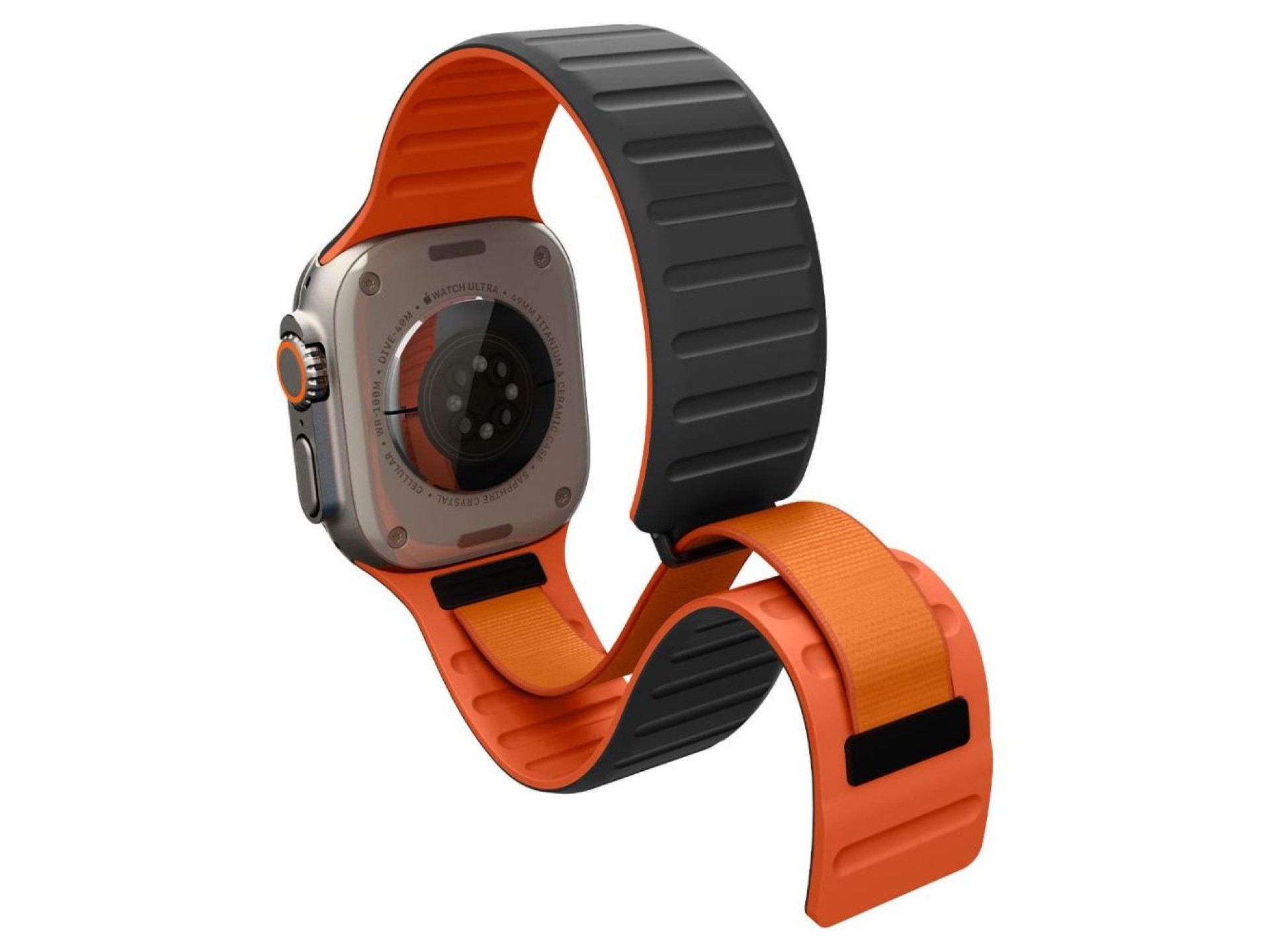 Spigen Athlex Air M Strap for Apple Watch 44/45/46/49 mm - Black and Orange