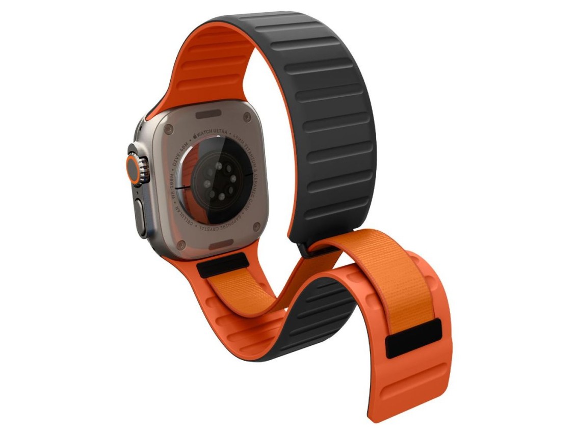 Spigen Athlex Air M Strap for Apple Watch 44/45/46/49 mm - Black and Orange