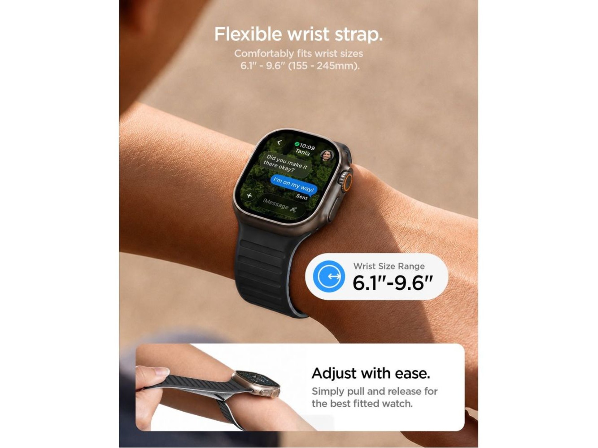 Correa Spigen Athlex Air M para Apple Watch de 44/45/46/49 mm - Negro y gris