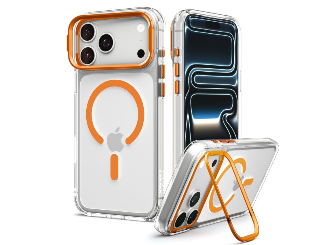 Funda Spigen Ultra Hybrid Optik S MagSafe para iPhone 18 Pro Max / 17 Pro Max - Naranja transparente