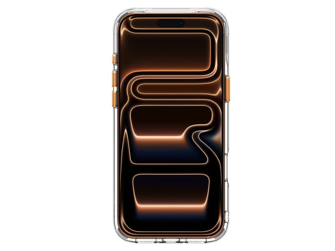 Funda Spigen Ultra Hybrid Optik S MagSafe para iPhone 18 Pro / 17 Pro - Naranja transparente