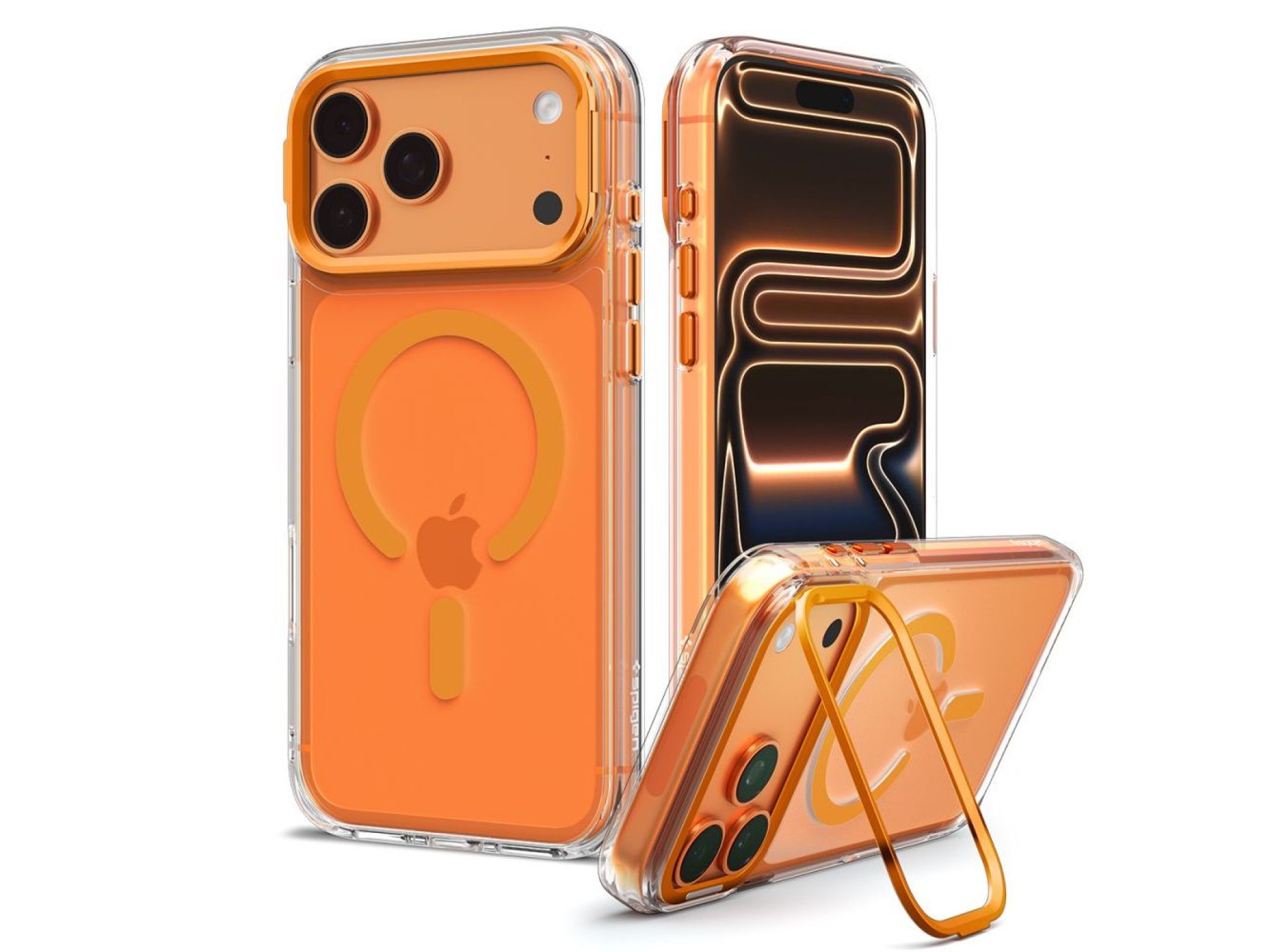 Spigen Ultra Hybrid Optik S MagSafe Case for iPhone 18 Pro / 17 Pro - Transparent Orange