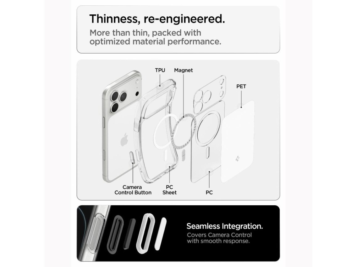 Funda Spigen Ultra Hybrid MagSafe para iPhone 18 Pro / 17 Pro - Blanca