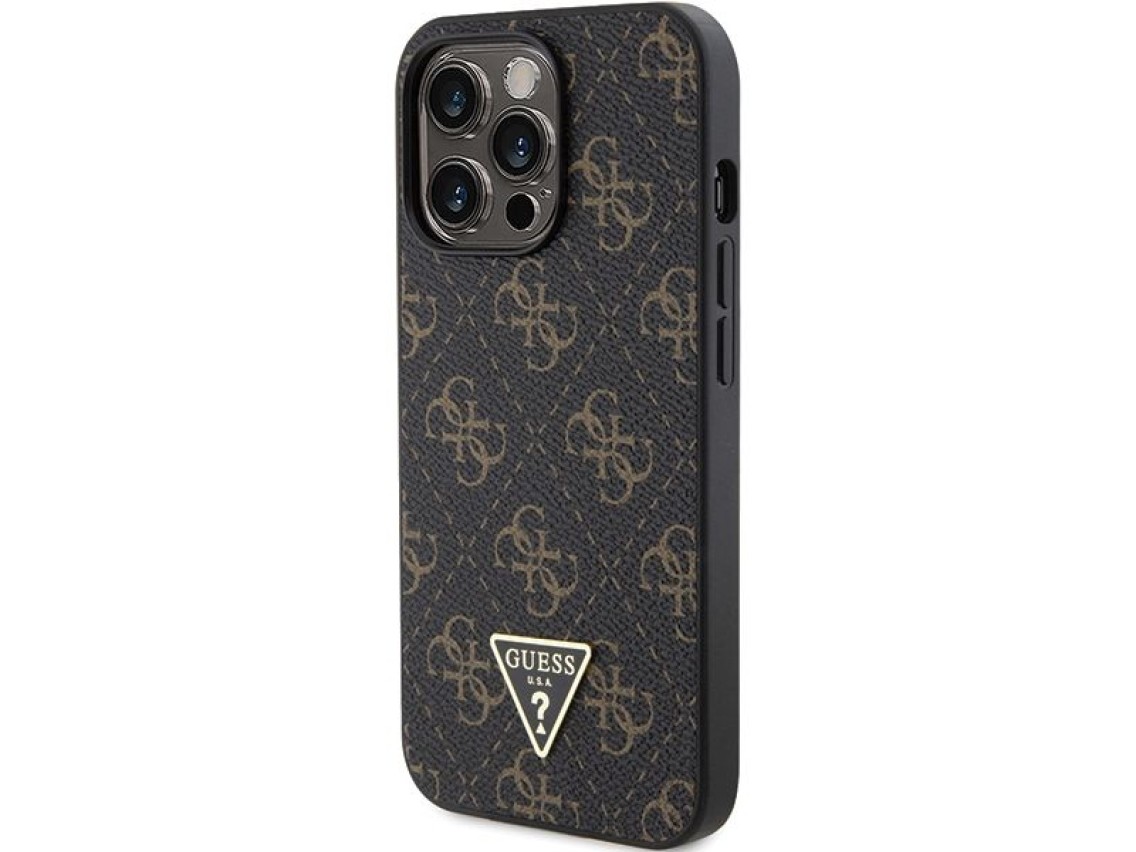 Capa Guess 4G Triangle Metal Logo para iPhone 14 Pro - preta