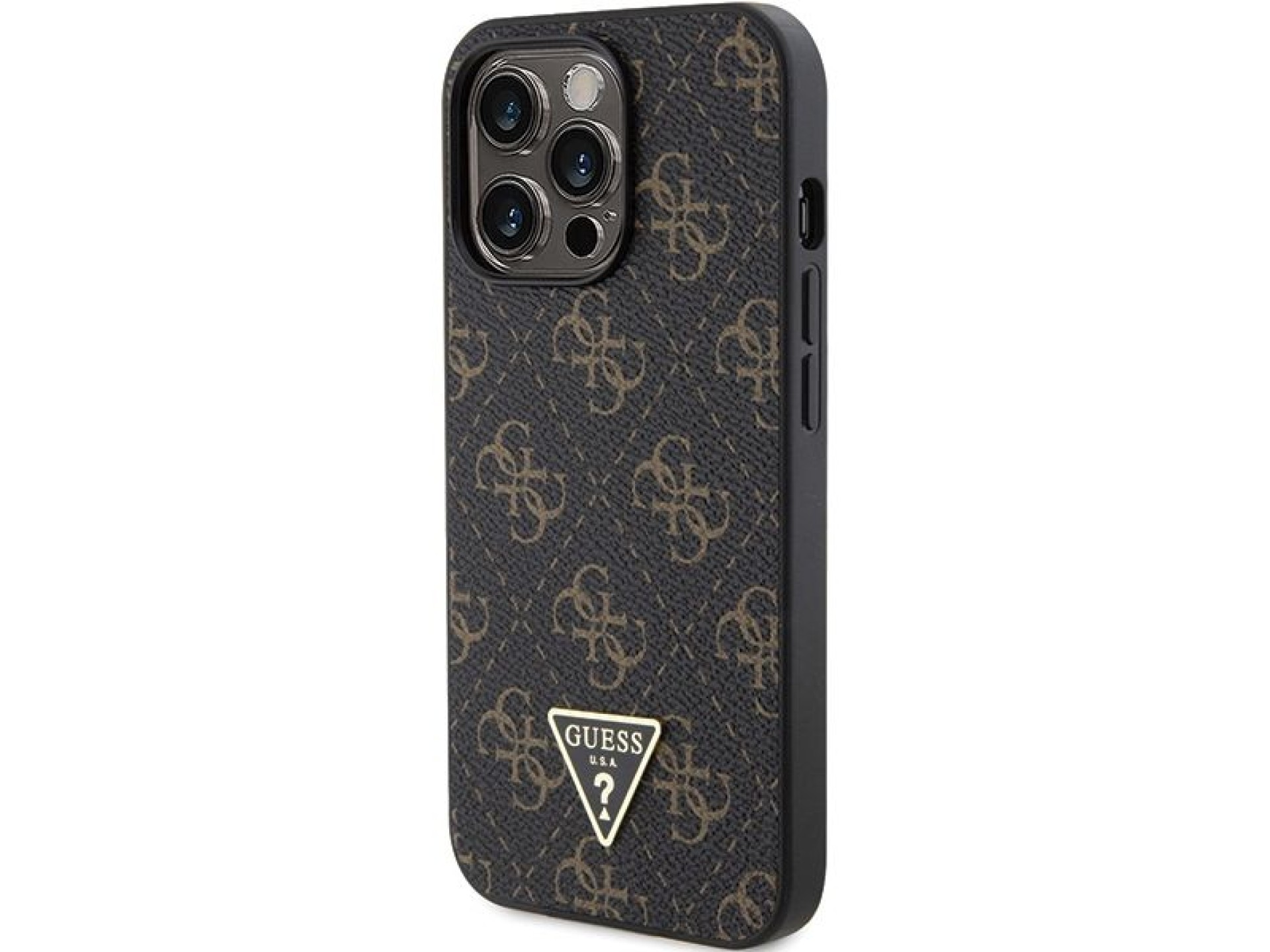 Capa Guess 4G Triangle Metal Logo para iPhone 14 Pro - preta