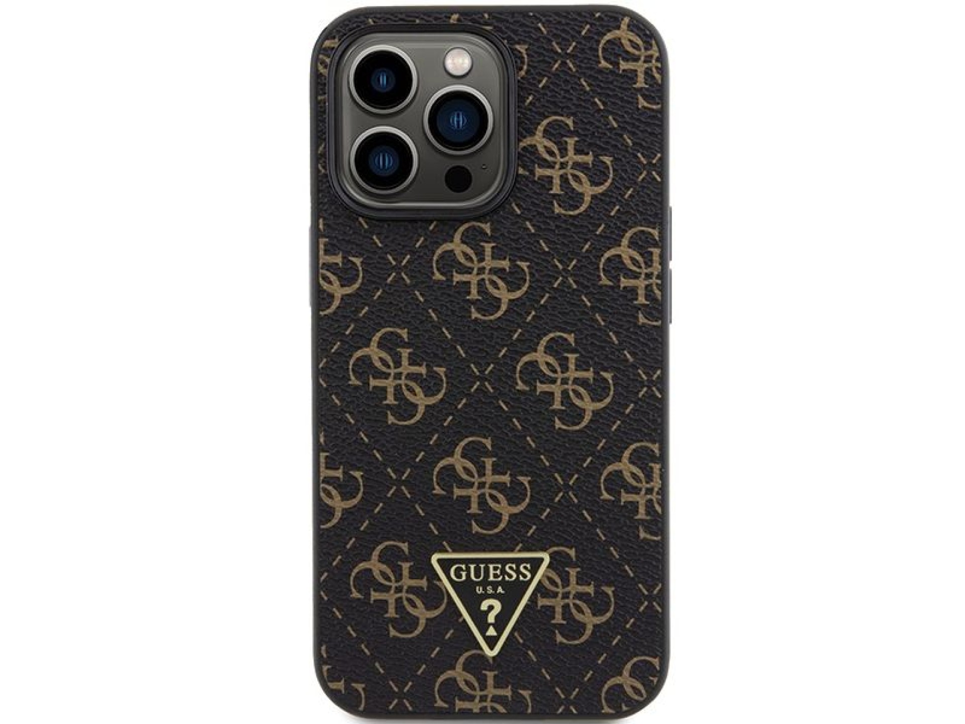 Capa Guess 4G Triangle Metal Logo para iPhone 14 Pro - preta