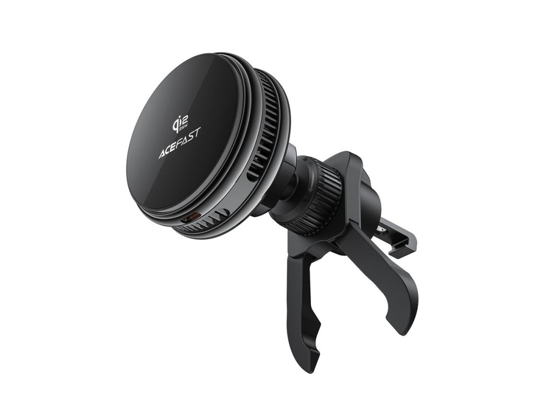 Acefast D66 Magnetic Car Air Vent Mount with Qi2 25W Wireless Charging and Cooling - Black