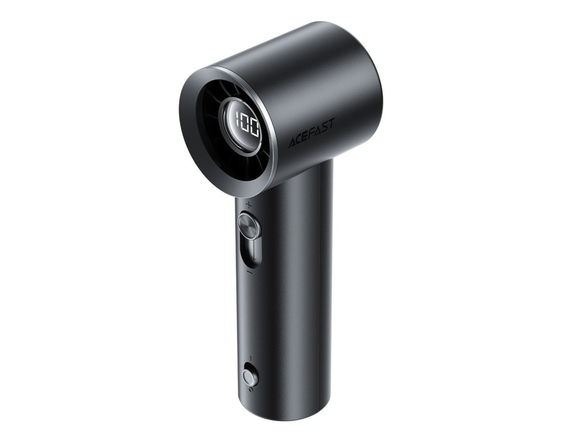 Mini ventilador de mão Acefast YF1 com visor LED e ajuste livre do fluxo de ar - Preto