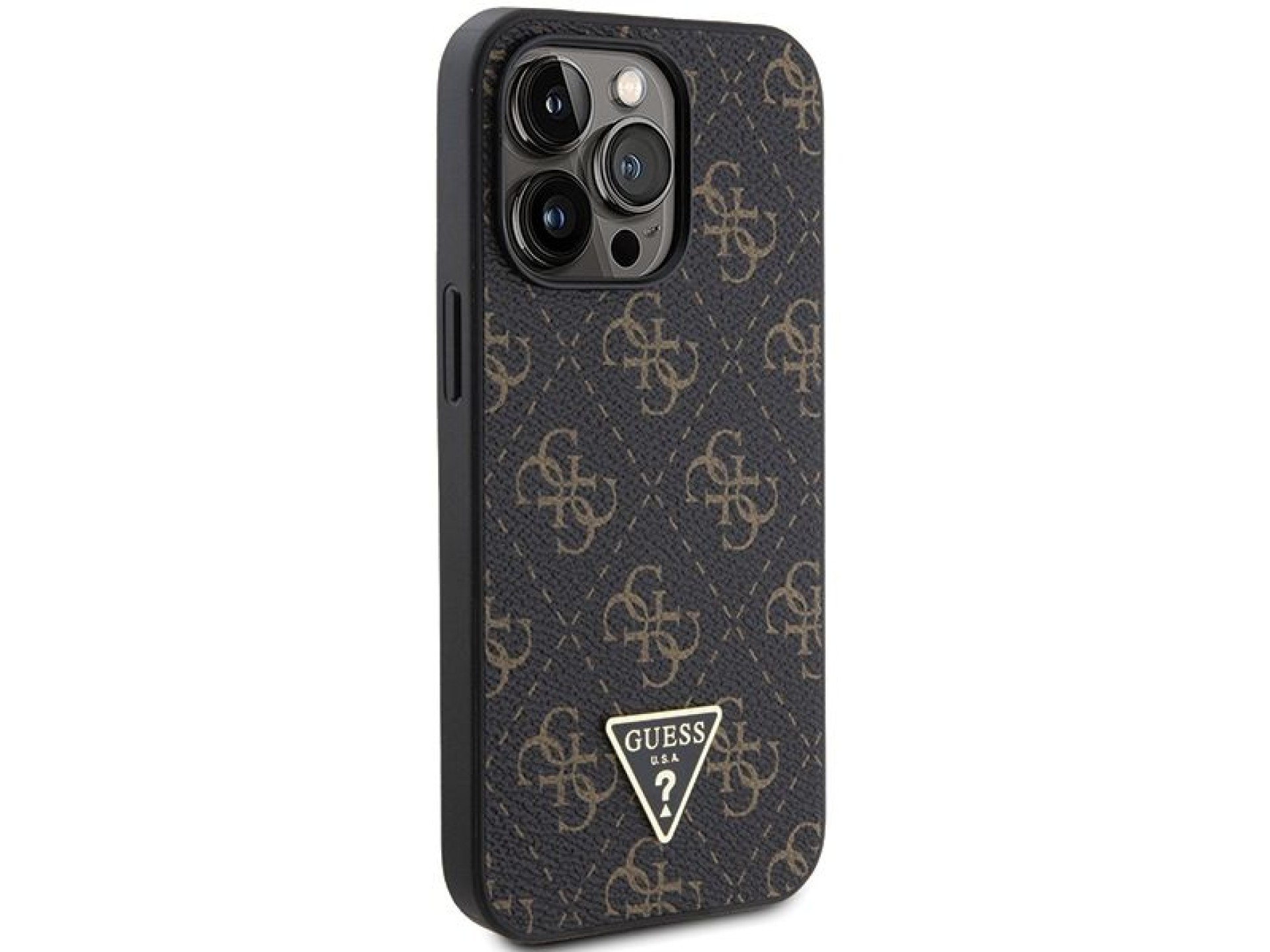 Capa Guess 4G Triangle Metal Logo para iPhone 14 Pro - preta