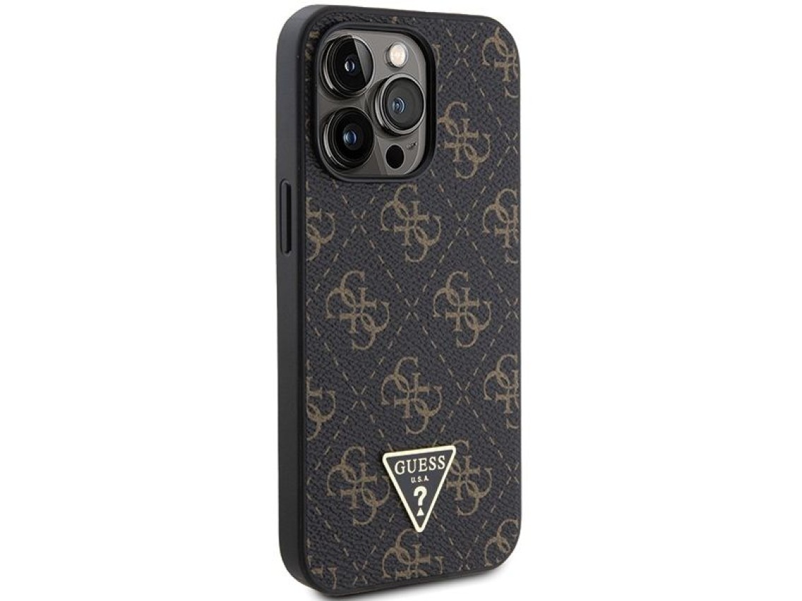 Capa Guess 4G Triangle Metal Logo para iPhone 14 Pro - preta