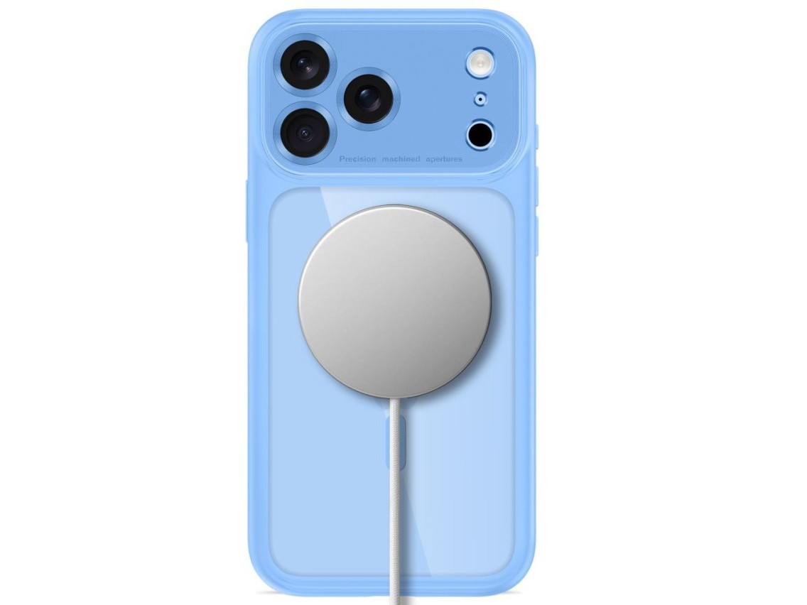 Funda Tech-Protect MagPeak MagSafe CC para iPhone 18 Pro Max / 17 Pro Max - Azul transparente