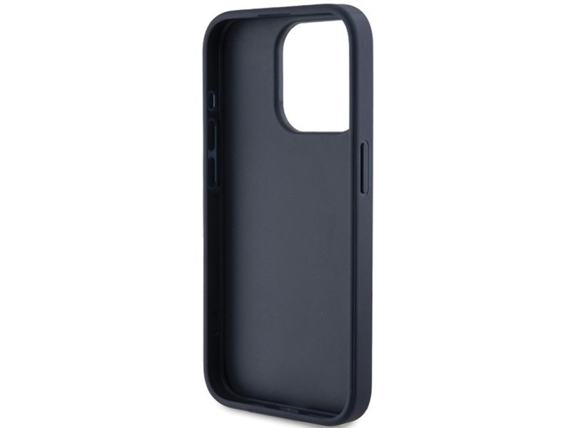Capa rígida Guess GUHCP15XPG4GPB para iPhone 15 Pro Max 6.7" azul/azul com logo triangular metálico