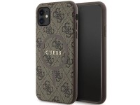 Guess GUHMN61G4GFRW iPhone 11 6.1" / Xr brown/brown hardcase 4G Collection Leather Metal Logo MagSaf