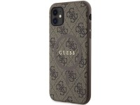 Guess GUHMN61G4GFRW iPhone 11 6.1" / Xr brown/brown hardcase 4G Collection Leather Metal Logo MagSaf
