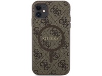 Guess GUHMN61G4GFRW iPhone 11 6.1" / Xr brown/brown hardcase 4G Collection Leather Metal Logo MagSaf