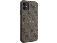 Guess GUHMN61G4GFRW iPhone 11 6.1" / Xr brown/brown hardcase 4G Collection Leather Metal Logo MagSaf