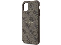 Guess GUHMN61G4GFRW iPhone 11 6.1" / Xr brown/brown hardcase 4G Collection Leather Metal Logo MagSaf