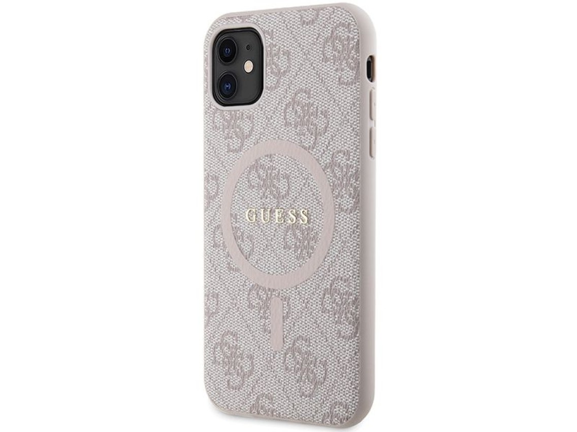 Guess GUHMN61G4GFRP iPhone 11 6.1" / Xr pink/pink hardcase 4G Collection Leather Metal Logo MagSafe