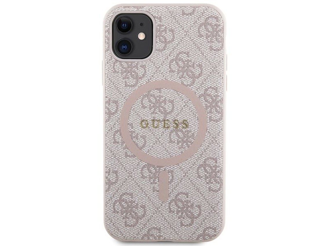 Guess GUHMN61G4GFRP iPhone 11 6.1" / Xr pink/pink hardcase 4G Collection Leather Metal Logo MagSafe