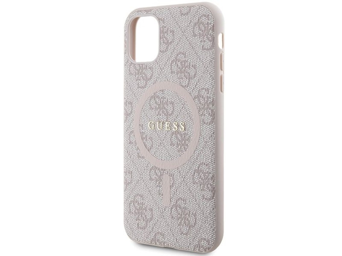 Guess GUHMN61G4GFRP iPhone 11 6.1" / Xr pink/pink hardcase 4G Collection Leather Metal Logo MagSafe