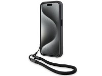 BMW Signature Leather Wordmark Cord case for iPhone 15 Pro Max - black BMW Signature Leather Wordmark Cord case for iPhone 15 Pro Max - black