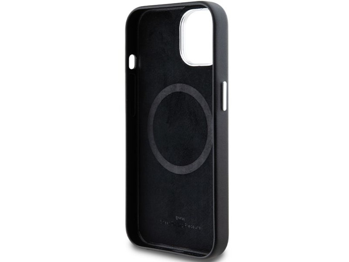 BMW Signature Wrapped Metal MagSafe Case for iPhone 14/15/13 - Black