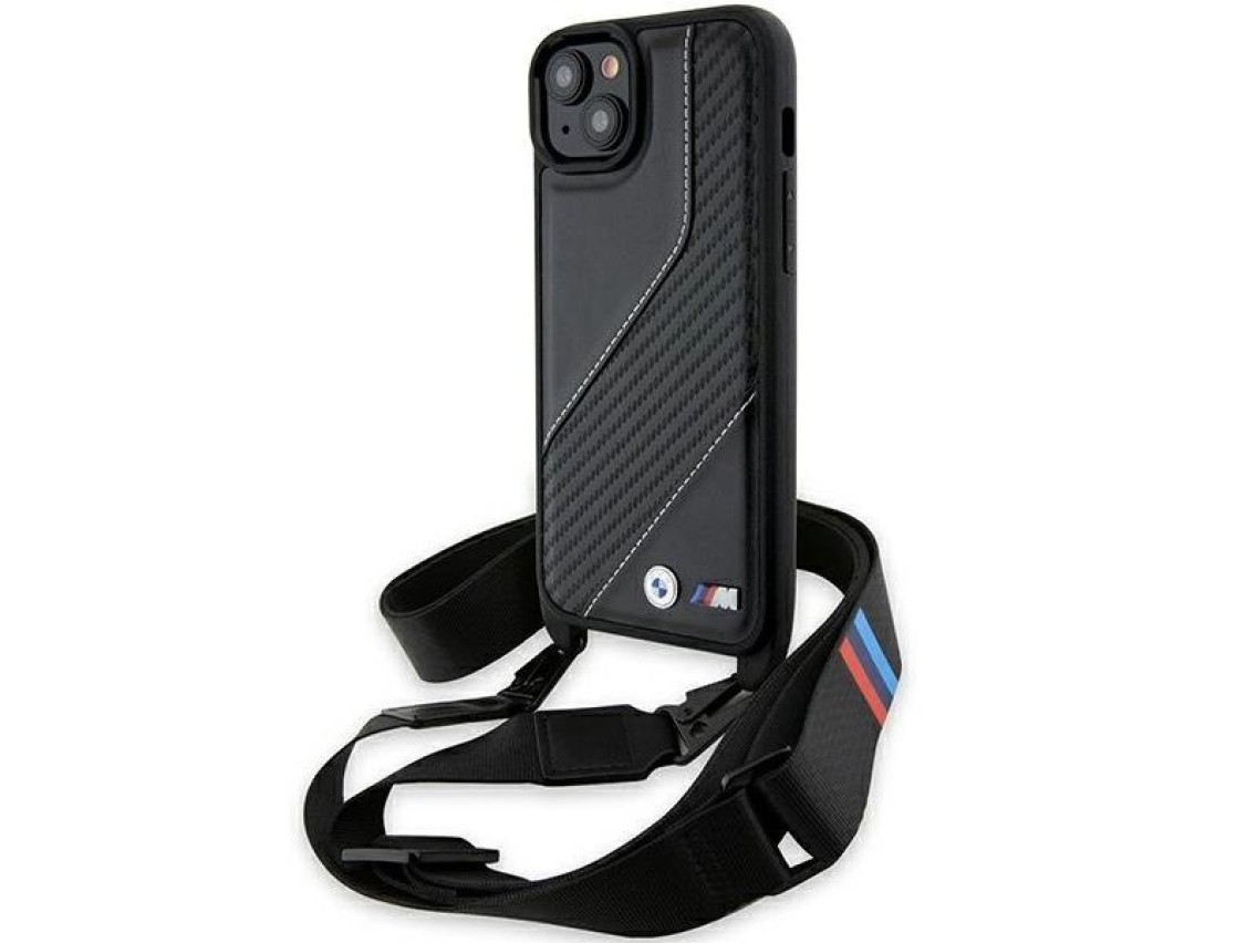 BMW M Edition Carbon Stripe & Strap case for iPhone 15 / 14 / 13 - black