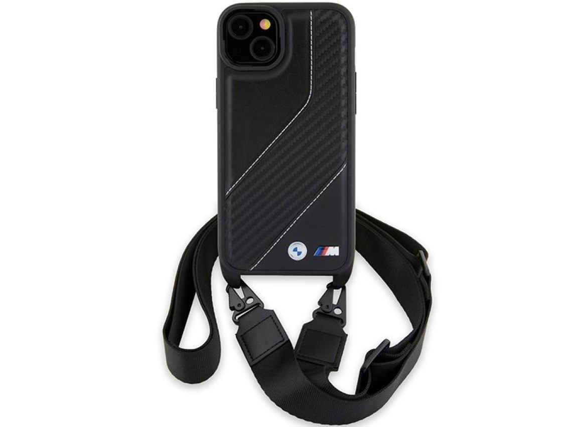 BMW M Edition Carbon Stripe & Strap case for iPhone 15 / 14 / 13 - black