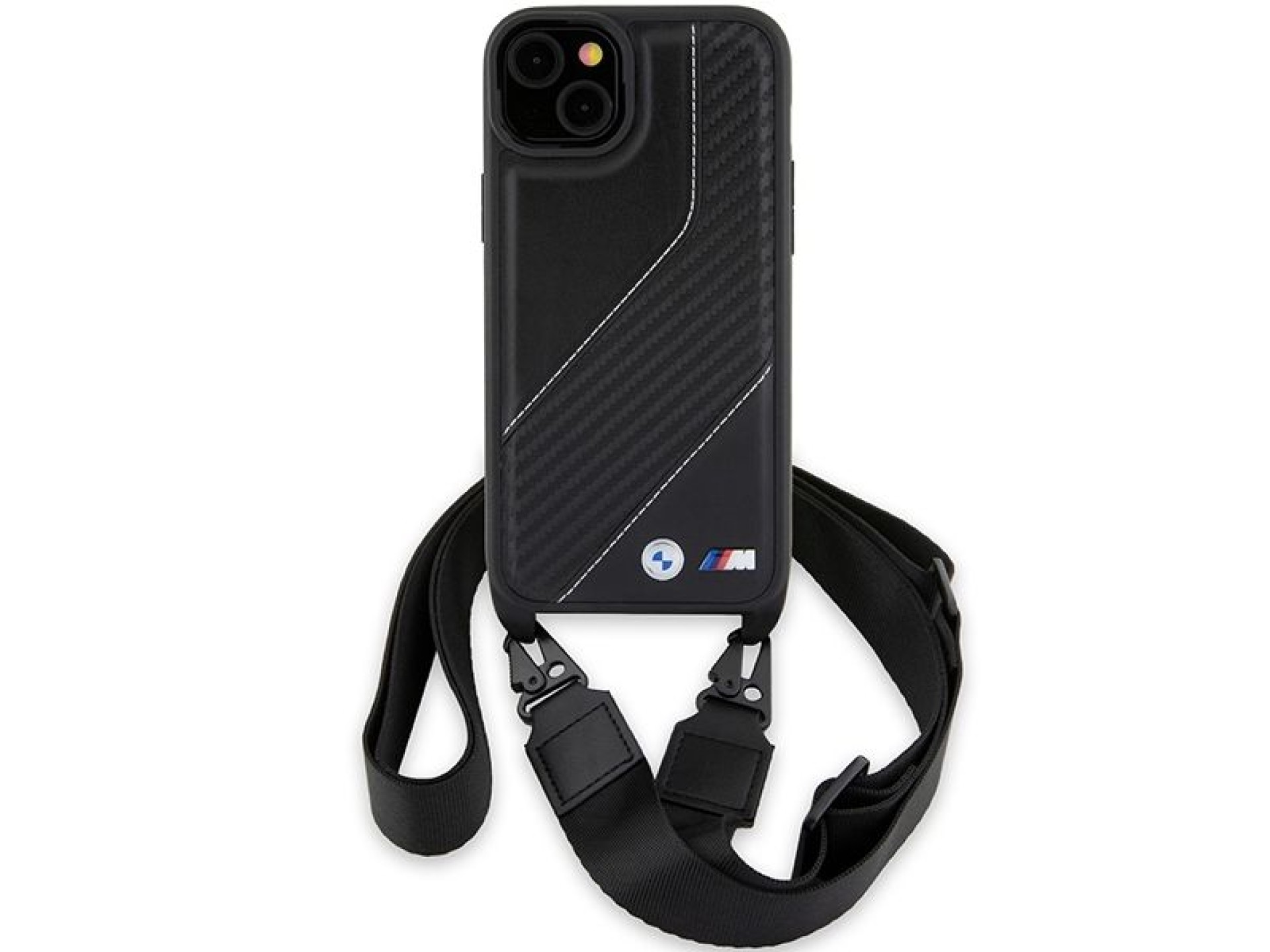 BMW M Edition Carbon Stripe & Strap case for iPhone 15 / 14 / 13 - black
