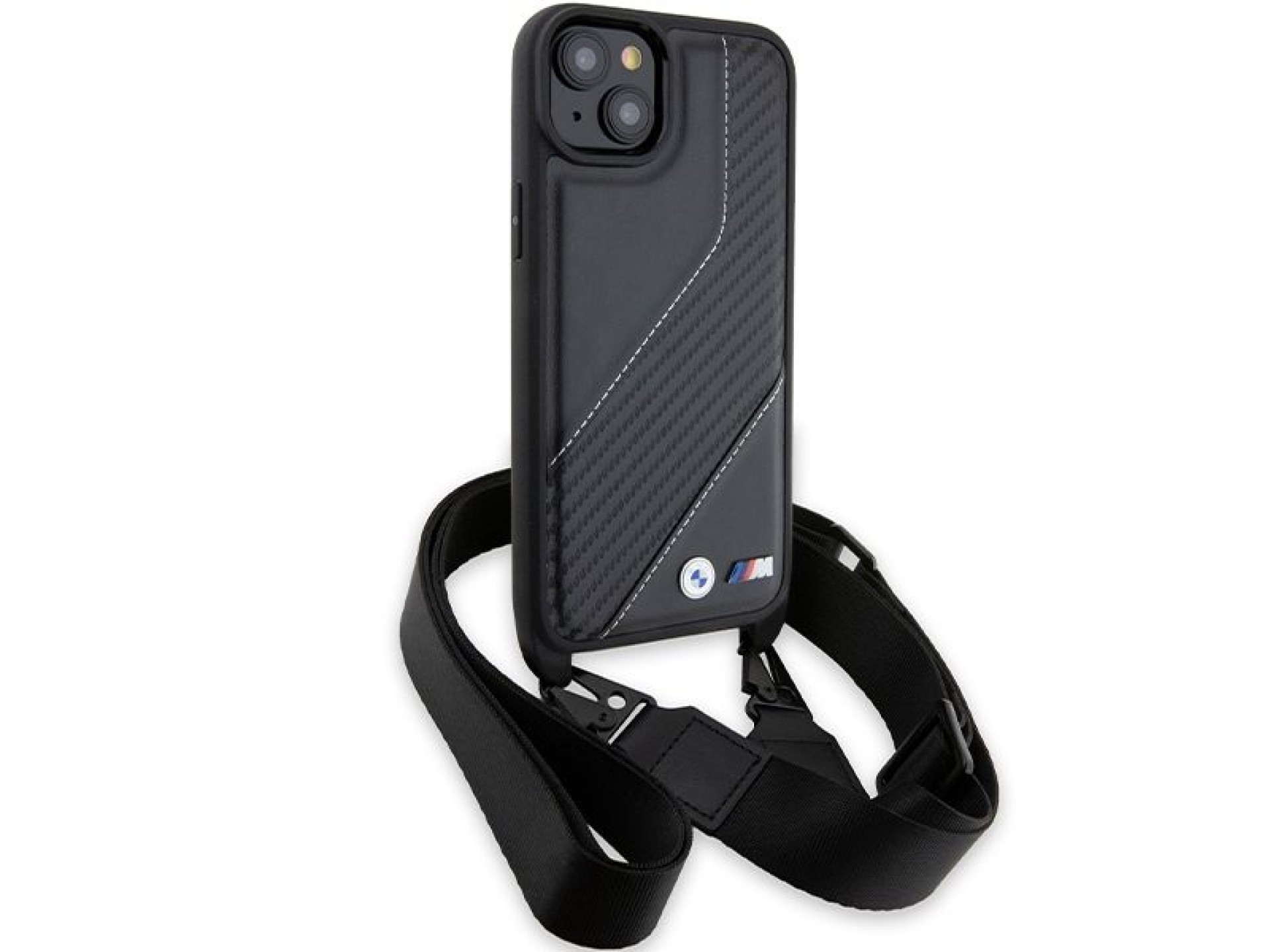 BMW M Edition Carbon Stripe & Strap case for iPhone 15 / 14 / 13 - black