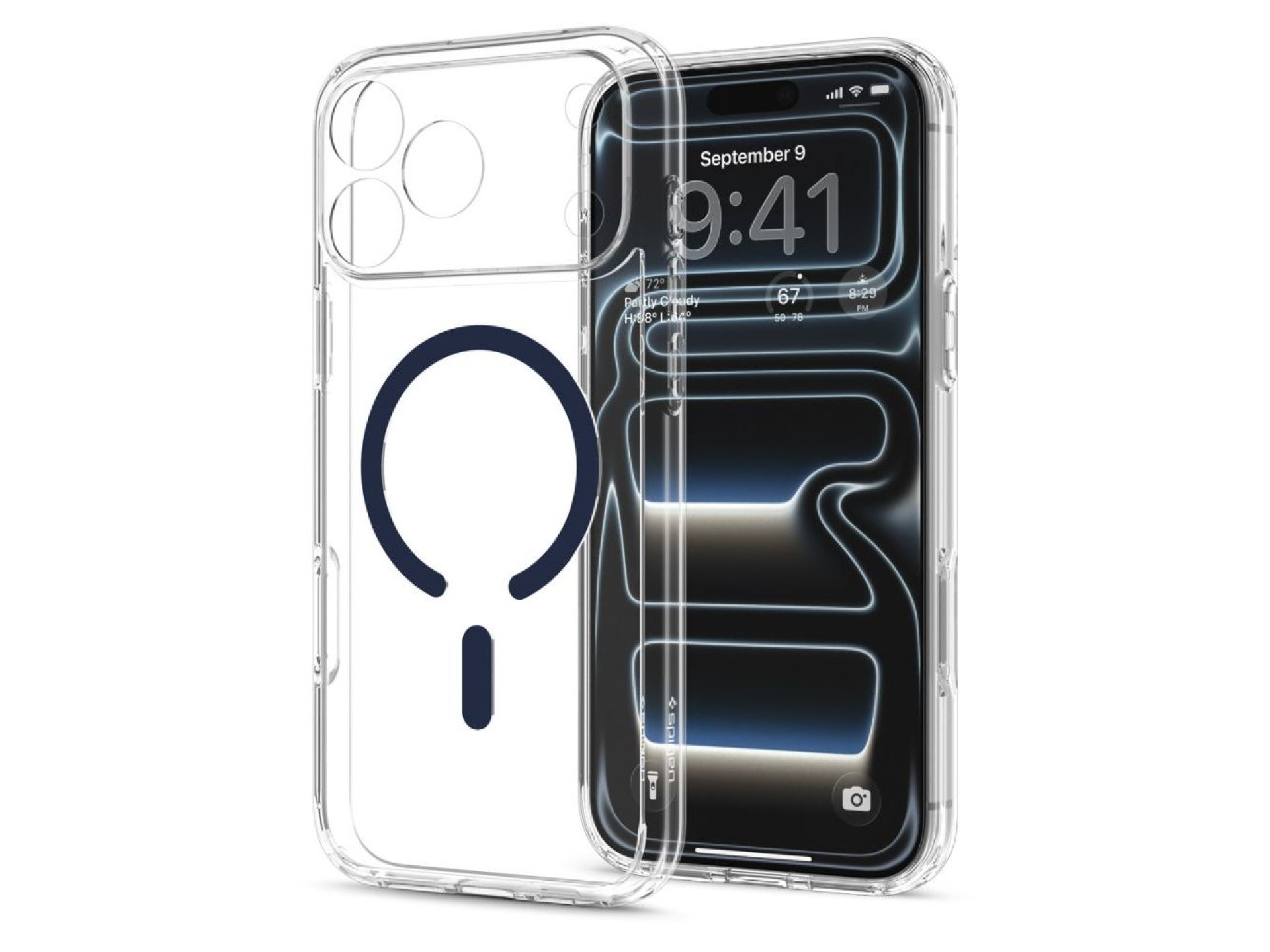 Capa Spigen Ultra Hybrid MagSafe para iPhone 18 Pro Max / 17 Pro Max - Transparente Azul Marinho