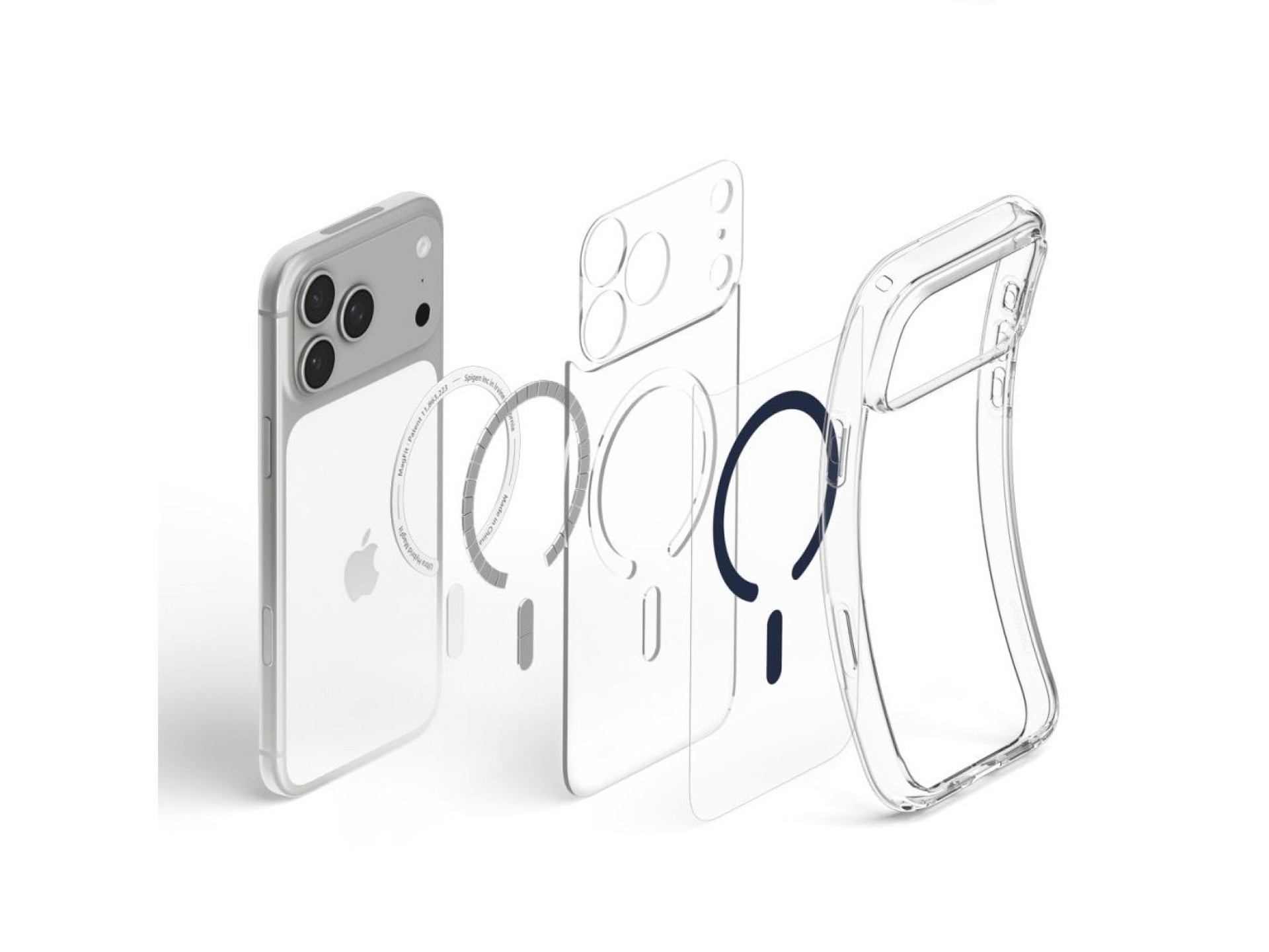 Capa Spigen Ultra Hybrid MagSafe para iPhone 18 Pro Max / 17 Pro Max - Transparente Azul Marinho