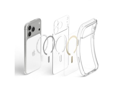 Capa Spigen Ultra Hybrid MagSafe para iPhone 18 Pro Max / 17 Pro Max - Dourada Transparente