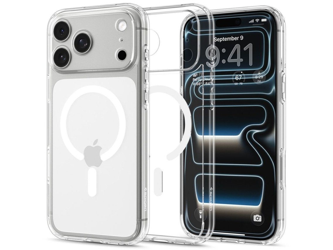Funda Spigen Ultra Hybrid MagSafe para iPhone 18 Pro Max / 17 Pro Max - Transparente y blanca
