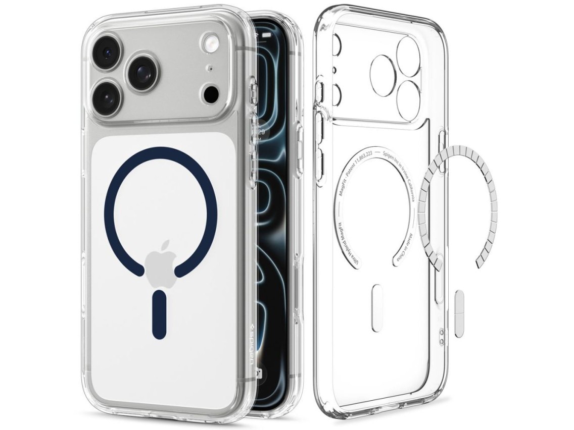 Capa Spigen Ultra Hybrid MagSafe para iPhone 18 Pro Max / 17 Pro Max - Transparente Azul Marinho