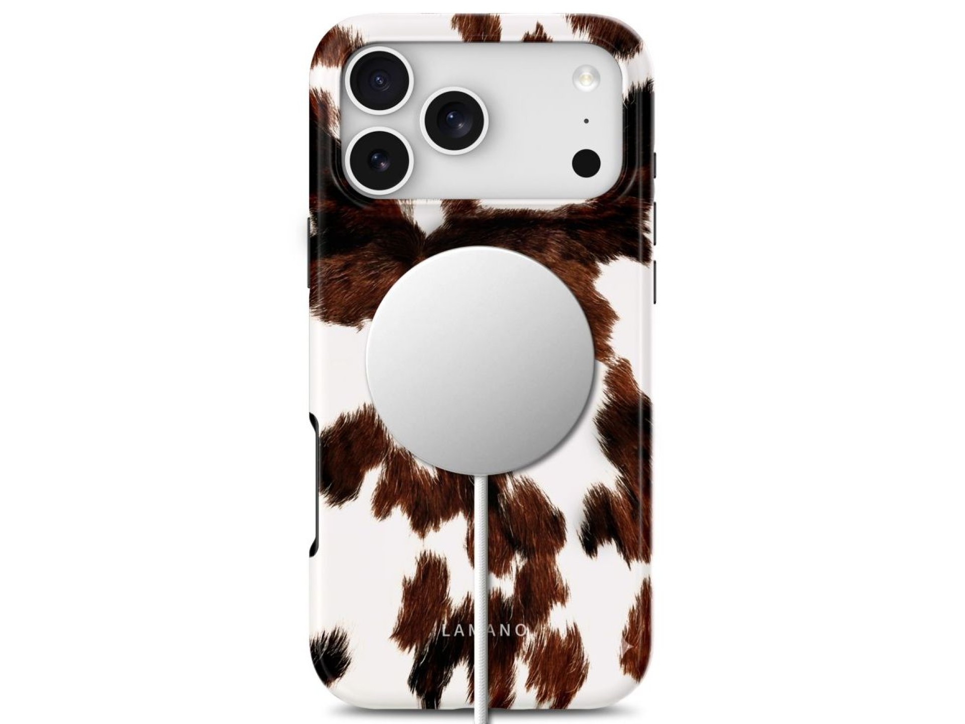 Tech-Protect Lamano MagSafe case for iPhone 18 Pro / 17 Pro - white and brown