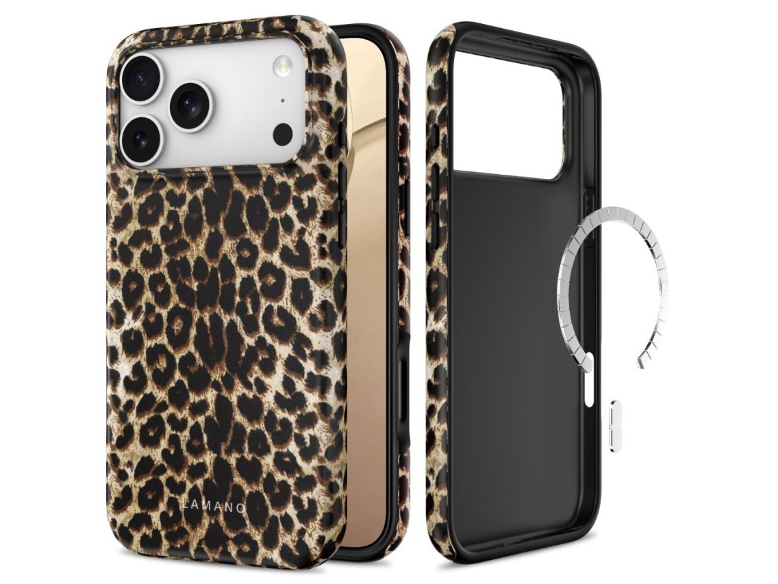 Tech-Protect Lamano MagSafe case for iPhone 18 Pro / 17 Pro - black and brown