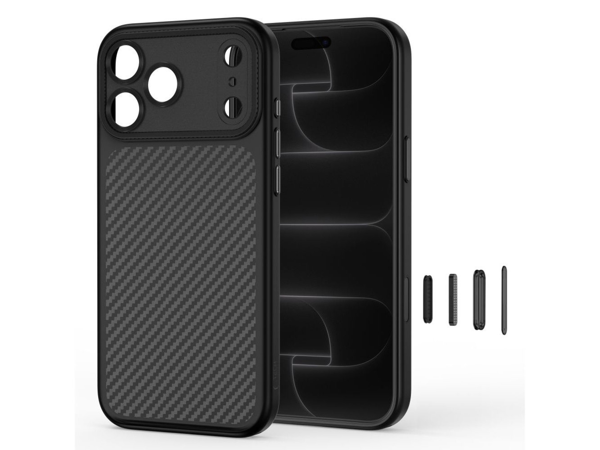 Funda Tech-Protect MagCam MagSafe Carbon para iPhone 18 Pro Max / 17 Pro Max - Negra