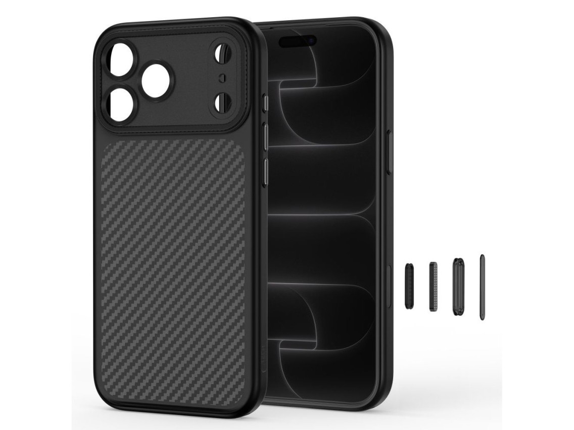 Funda Tech-Protect MagCam MagSafe Carbon para iPhone 18 Pro Max / 17 Pro Max - Negra