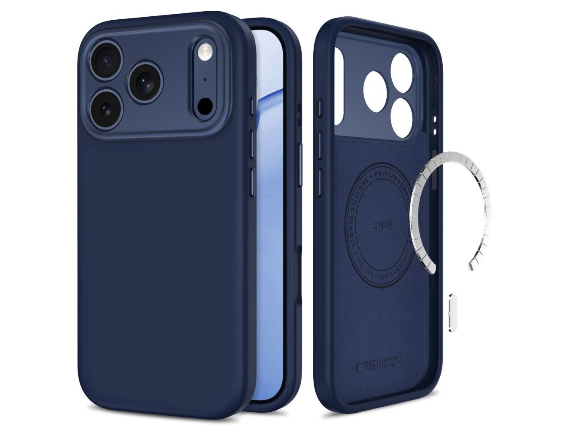 Capa Tech-Protect Uniq MagSafe CC para iPhone 18 Pro Max / 17 Pro Max - Azul Marinho