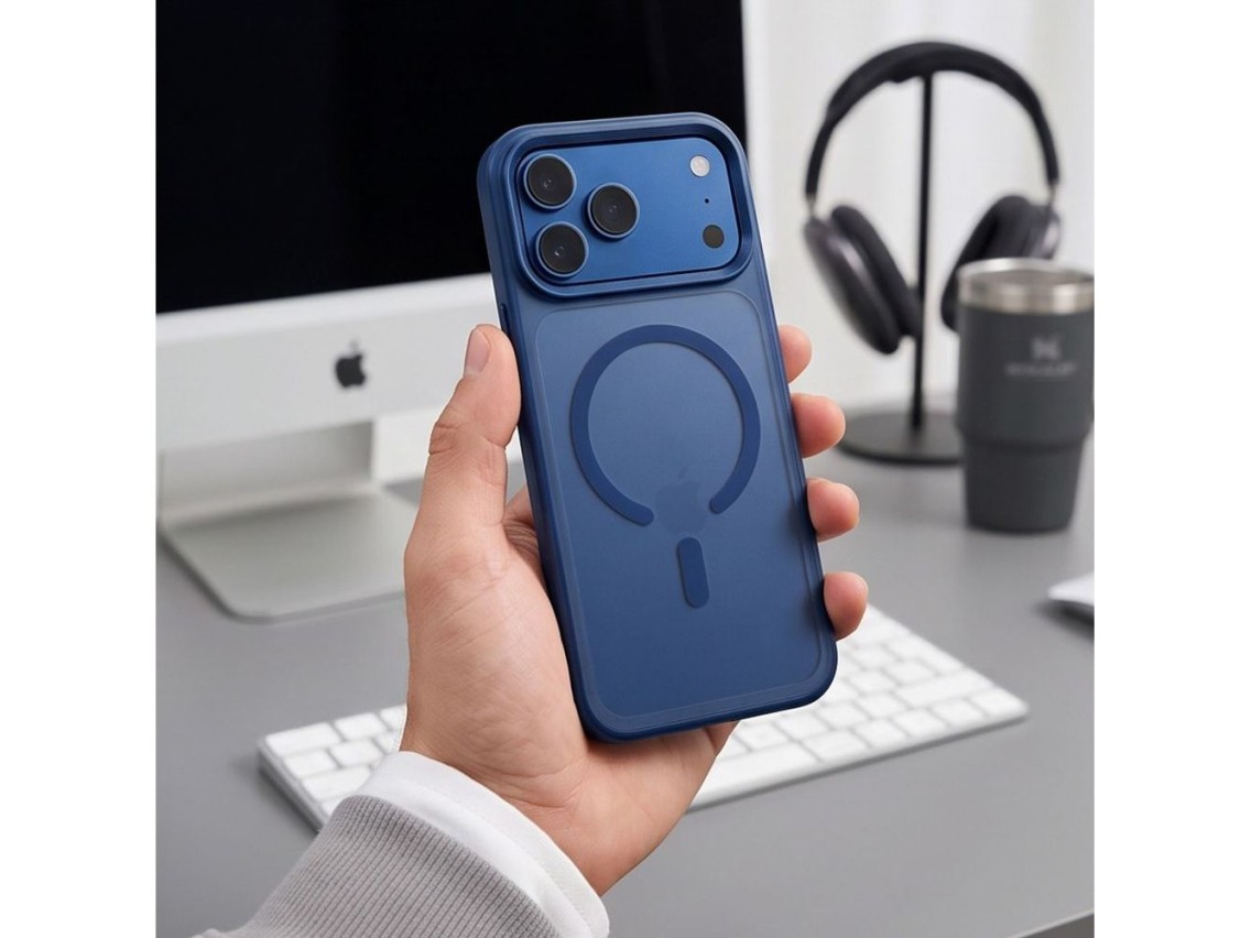 Tech-Protect Magmat Magsafe CC Case for iPhone 18 Pro / 17 Pro - Matte Navy Blue