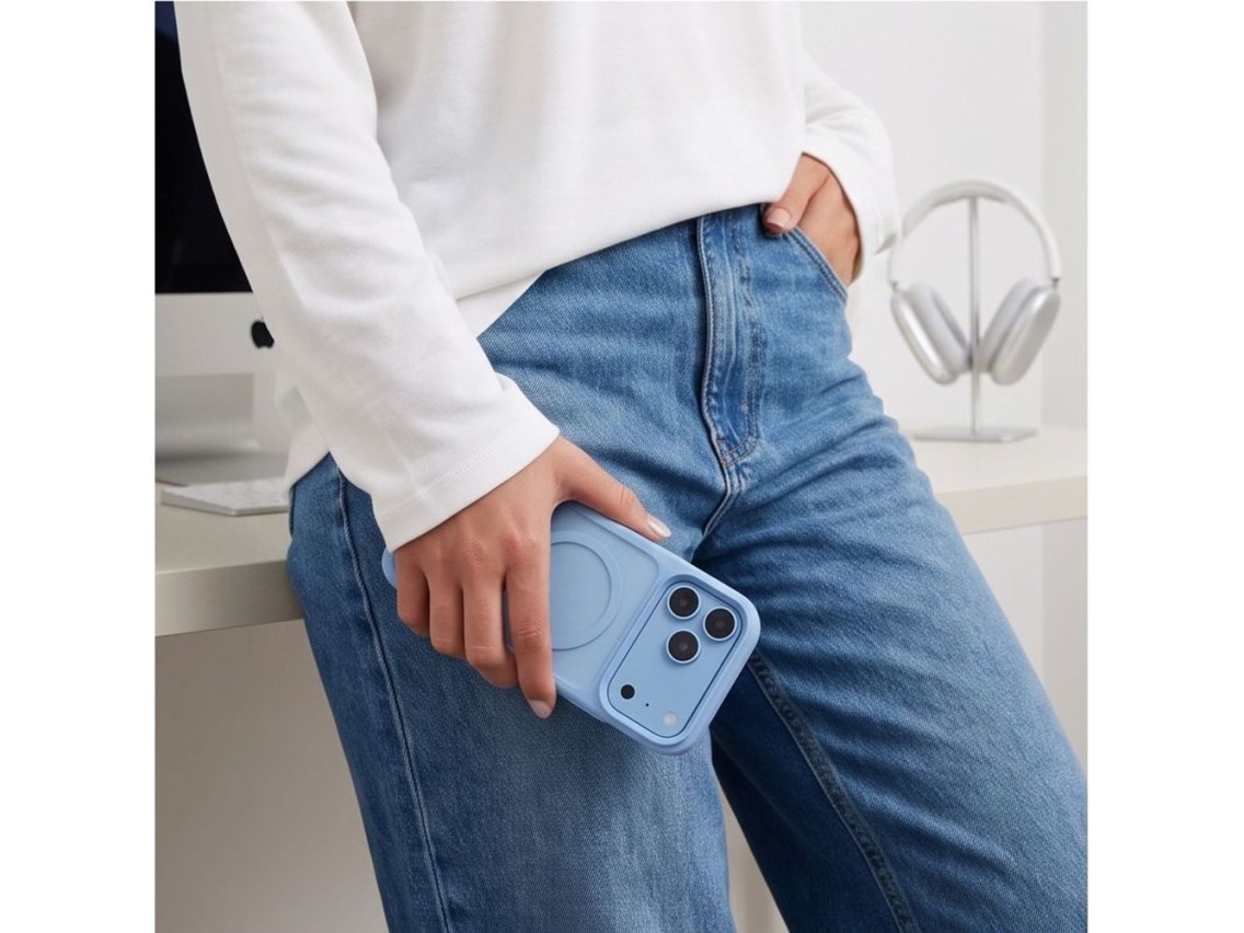Funda Tech-Protect Magmat MagSafe CC para iPhone 18 Pro / 17 Pro - Azul claro mate