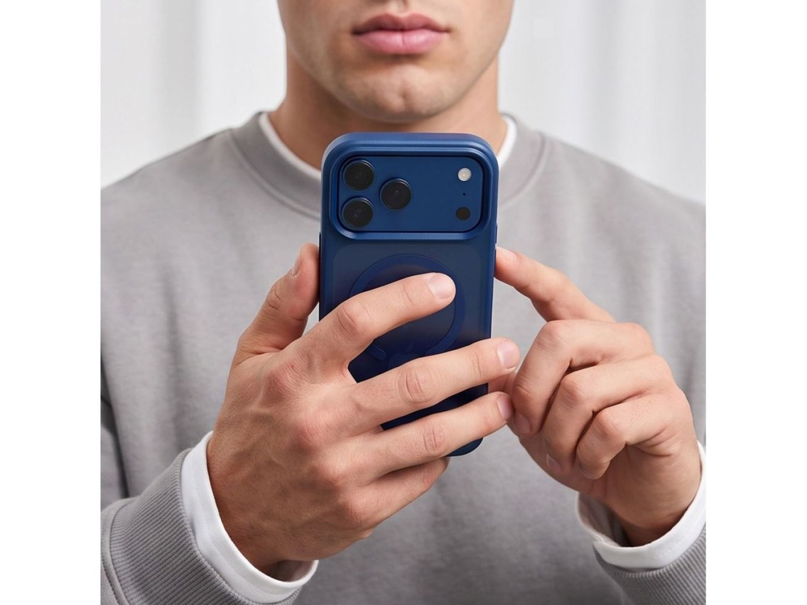 Tech-Protect Magmat Magsafe CC Case for iPhone 18 Pro / 17 Pro - Matte Navy Blue