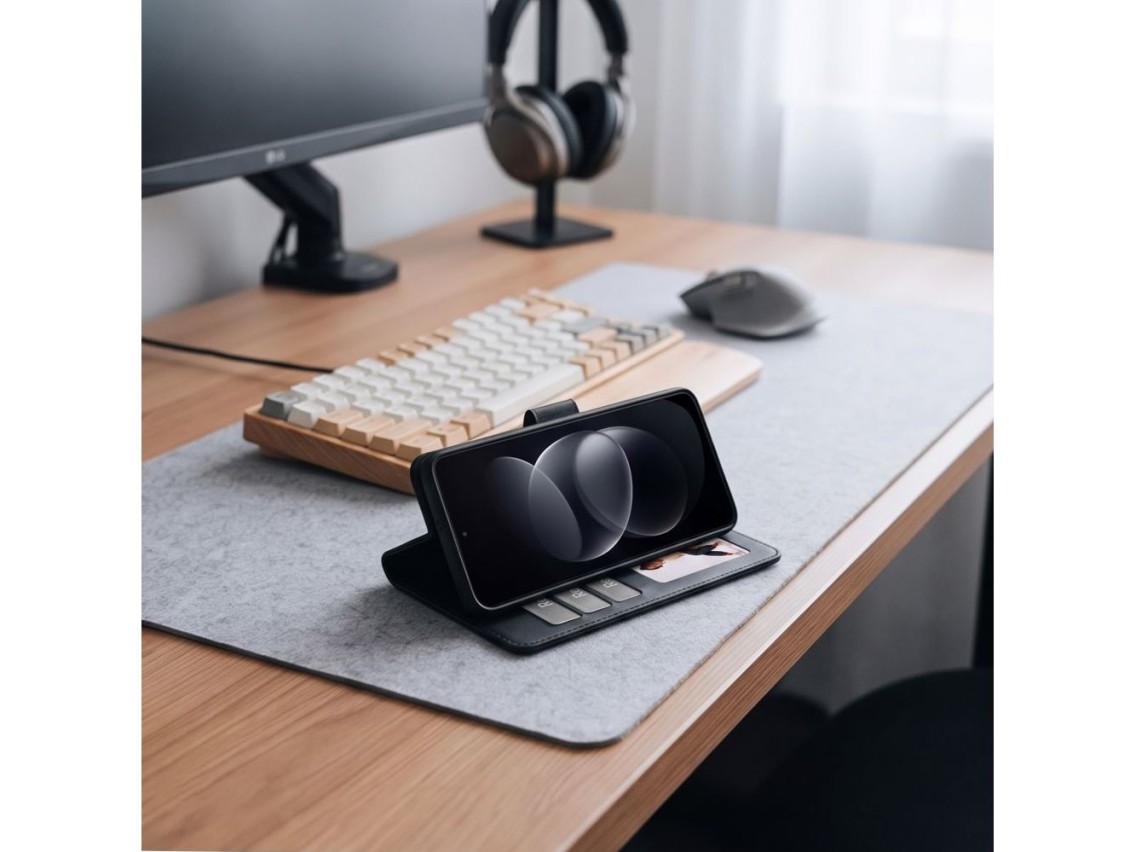 Capa carteira Tech-Protect para Xiaomi Redmi Note 17 Pro Max 5G - Preto Fosco