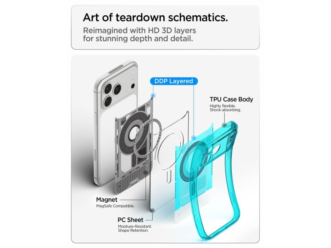 Capa Spigen Ultra Hybrid MagSafe para iPhone 18 Pro / 17 Pro - azul claro